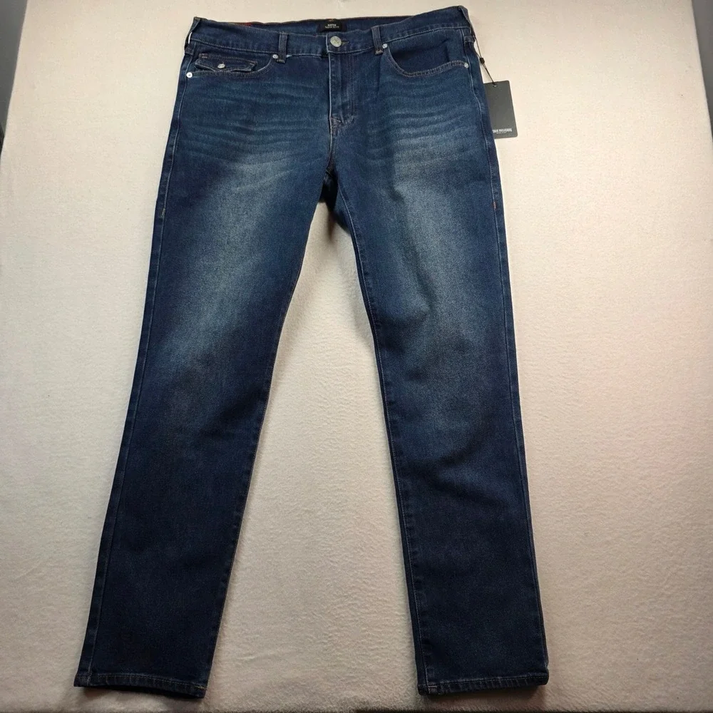 True Religion Men's Rocco Relaxed Skinny Jeans‎ Dark Woodland Wash 36x32 NWT